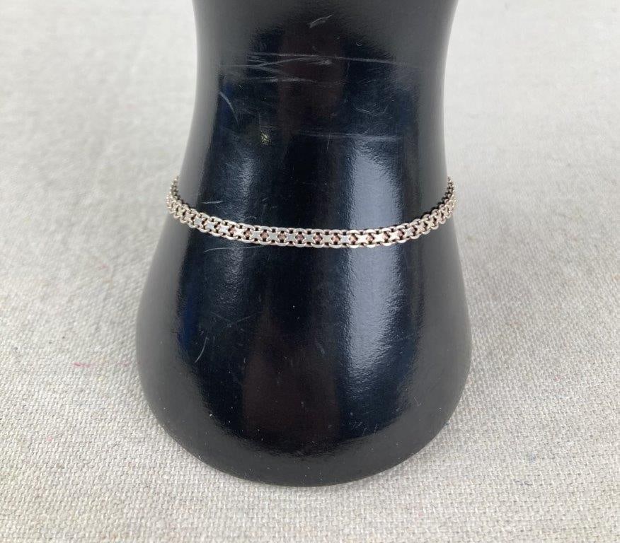 Three Sterling Silver Chain Bracelets - 11