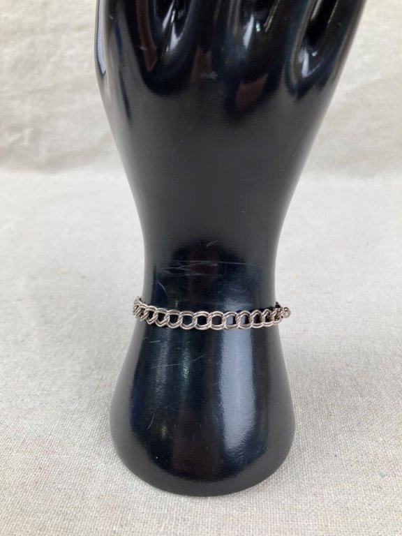 Three Sterling Silver Chain Bracelets - 7