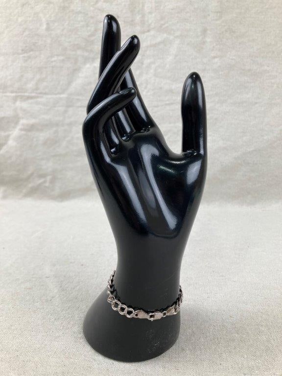 Three Sterling Silver Chain Bracelets - 8