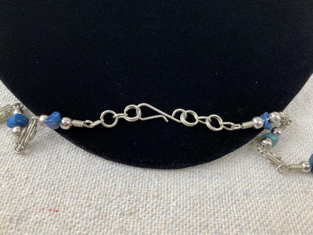 Artisan Sterling Silver and Turquoise Necklace - 3