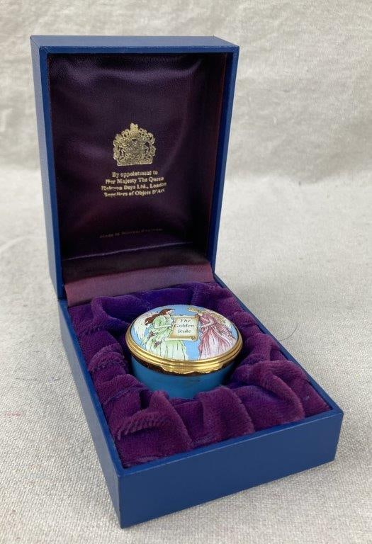 Halcyon Days Enamels Angels and Golden Rule Trinket Box (1 of 8)