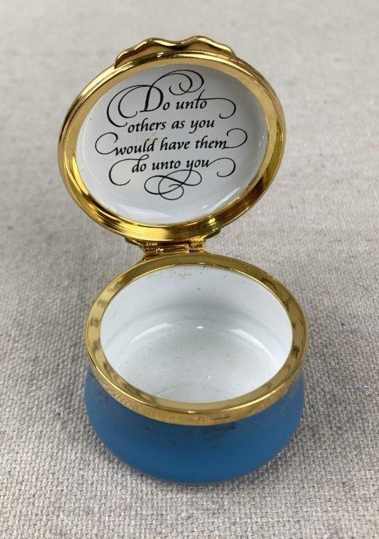 Halcyon Days Enamels Angels and Golden Rule Trinket Box - 5