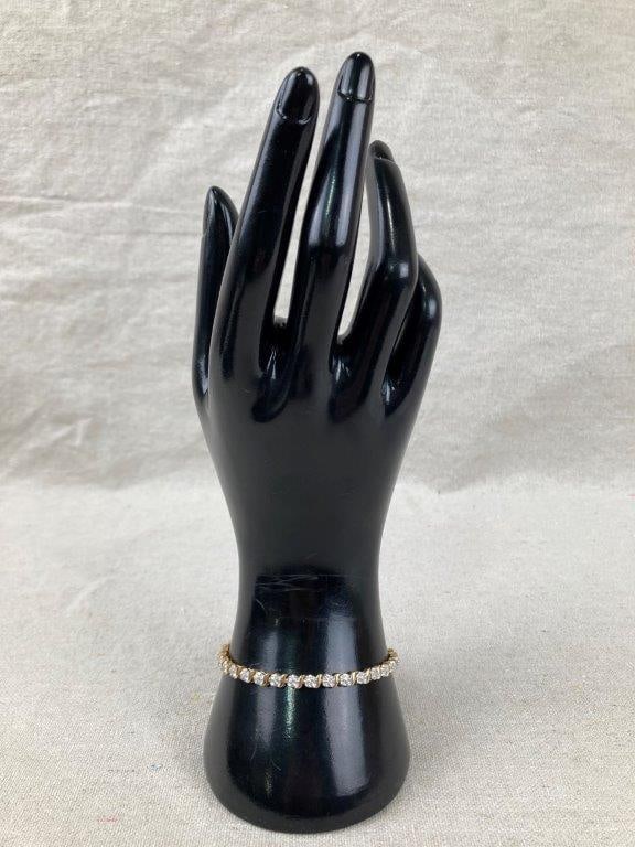 Sterling Silver with Gold Vermeil Heart Tennis Bracelet - 2