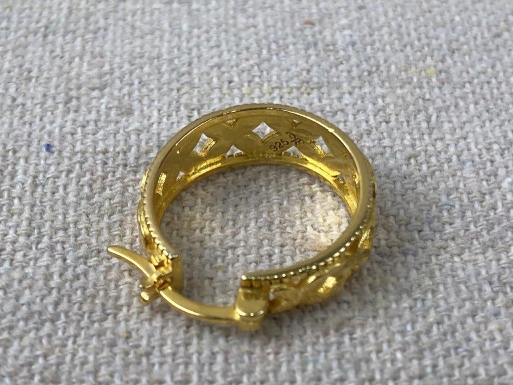 Two Sterling Silver with Gold Vermeil Hoop Earrings - 2