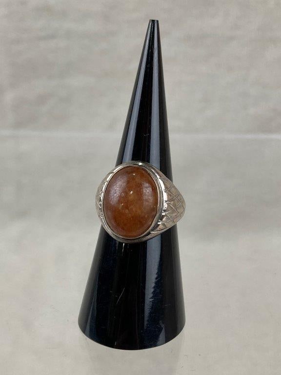 Vintage Silver-tone Carnelian Ring (1 of 4)