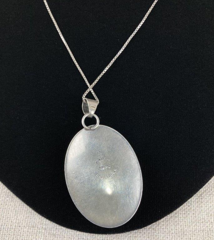 Paula Armstrong Sterling Silver Inlay Necklace - 3