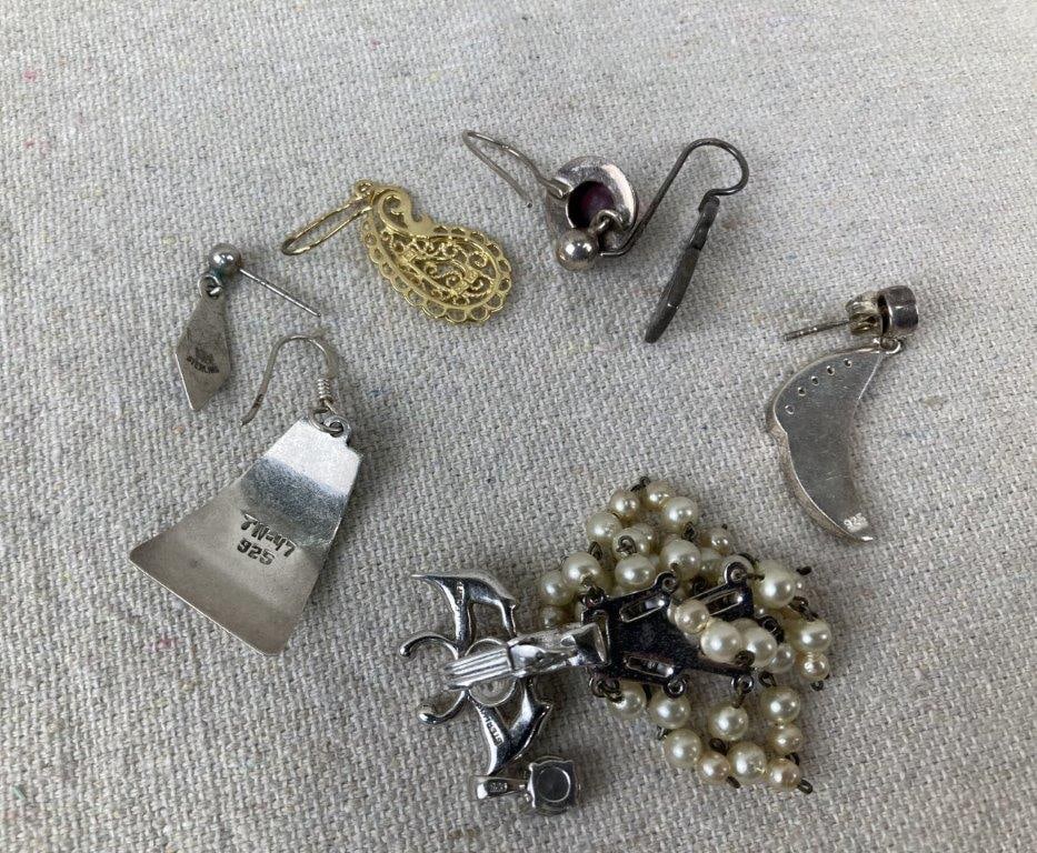 Lot of Sterling Silver Earrings - 6