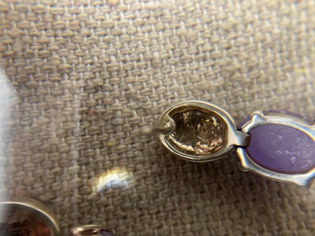 Sterling Silver Lavender Jade and Amethyst Earrings - 4