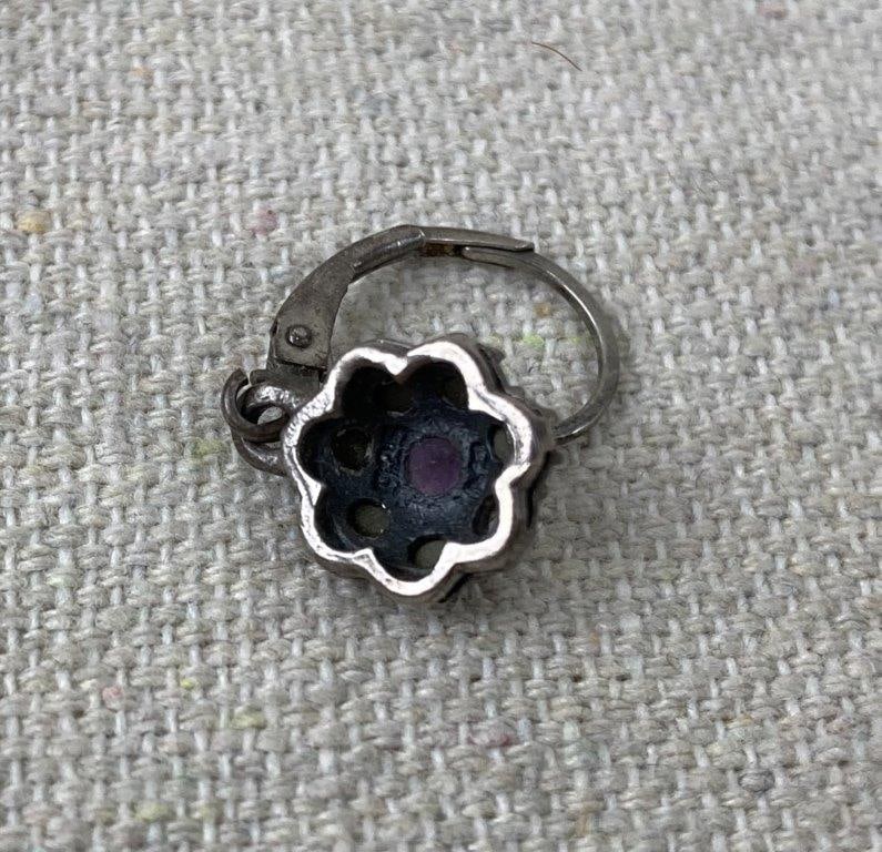 Sterling Silver Lavender Jade and Amethyst Earrings - 7