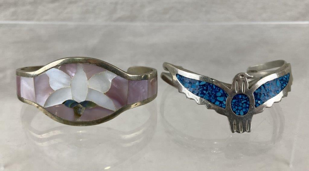 Vintage Floral and Thunderbird Cuff Bracelets (1 of 5)