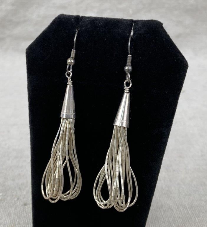 Native American Sterling Silver Earrings - 3