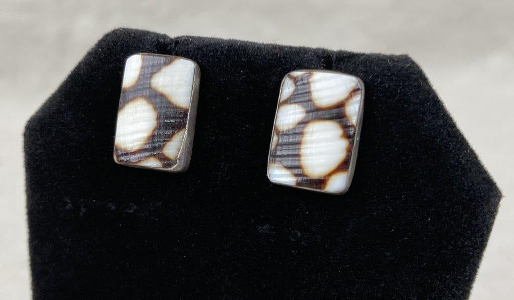 Native American Sterling Silver Earrings - 5