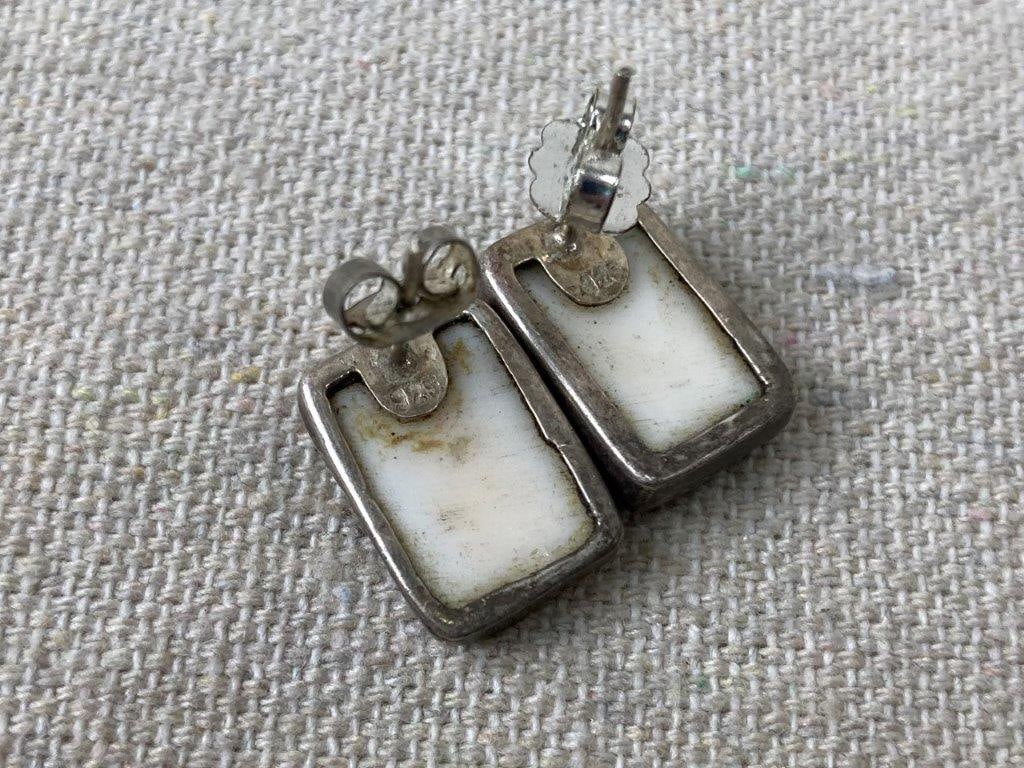 Native American Sterling Silver Earrings - 6