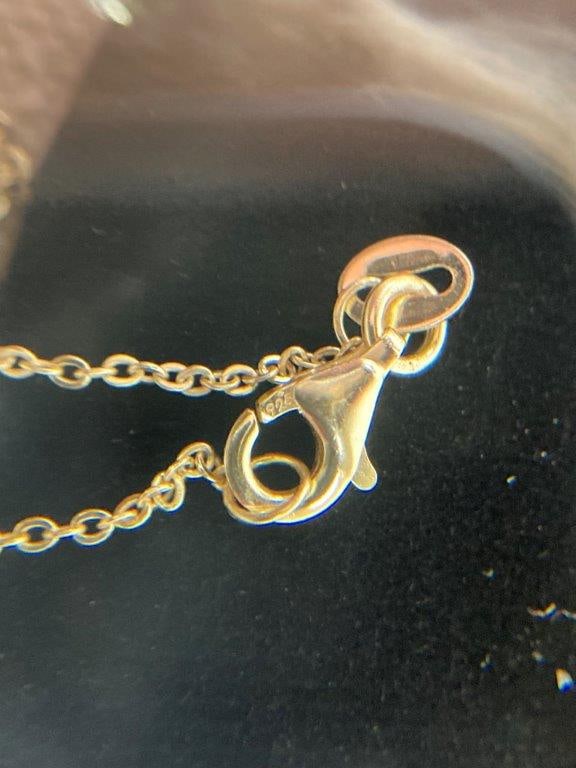 Sterling Silver Drop Station Opal Necklace - 4