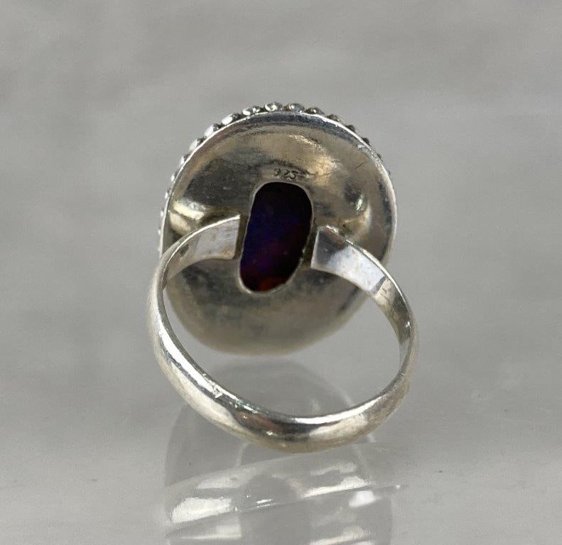 Sterling Silver and Opal Ring - 4