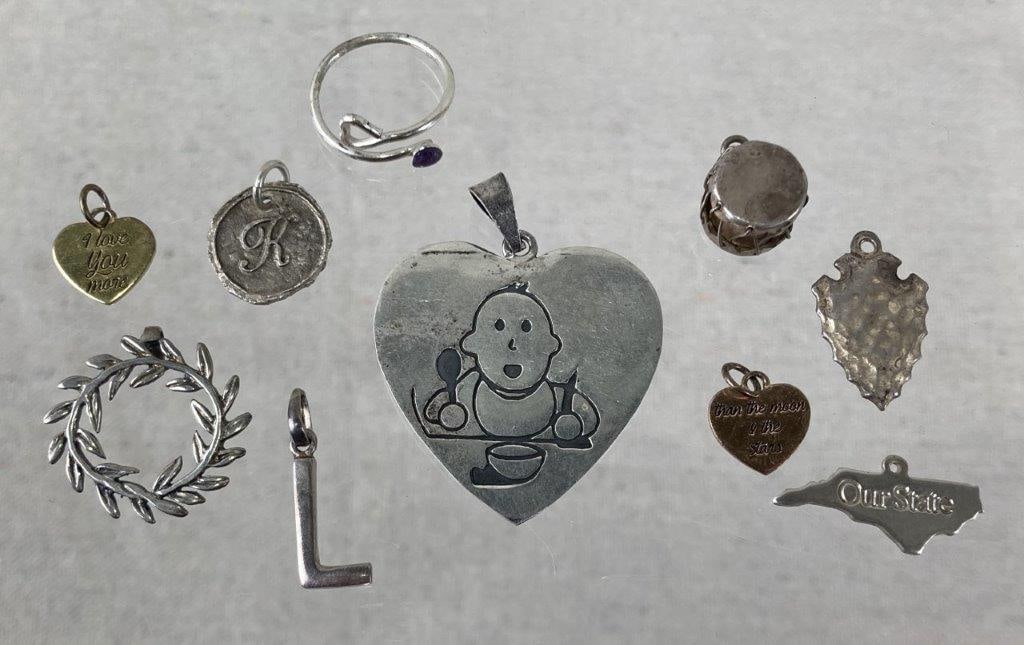 Assorted Charms and Pendants Including Sterling Silver (1 of 13)