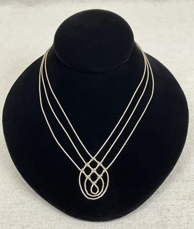 Native American Sterling Silver Liquid Silver Necklace (1 of 4)