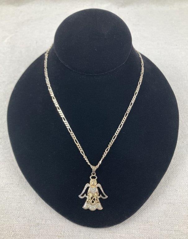 Sterling Silver Angel Pendant Necklace (1 of 5)