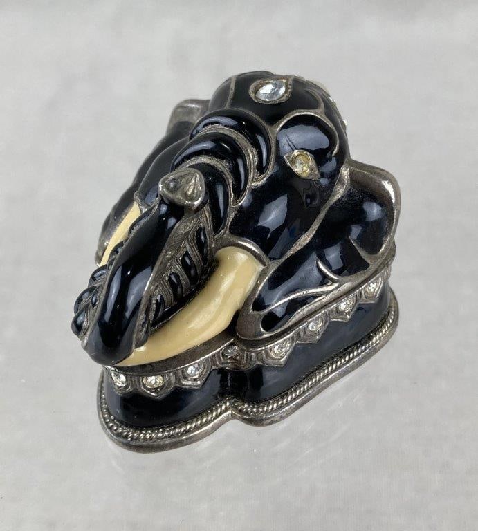 Edgar Berebi Taj Mahal Elephant Pin and Trinket Box - 2