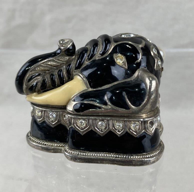 Edgar Berebi Taj Mahal Elephant Pin and Trinket Box - 6