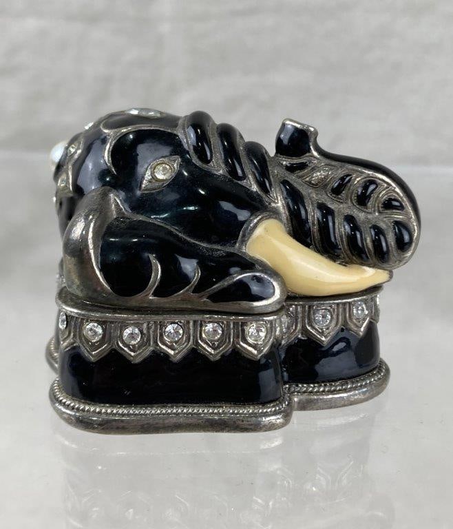 Edgar Berebi Taj Mahal Elephant Pin and Trinket Box - 8