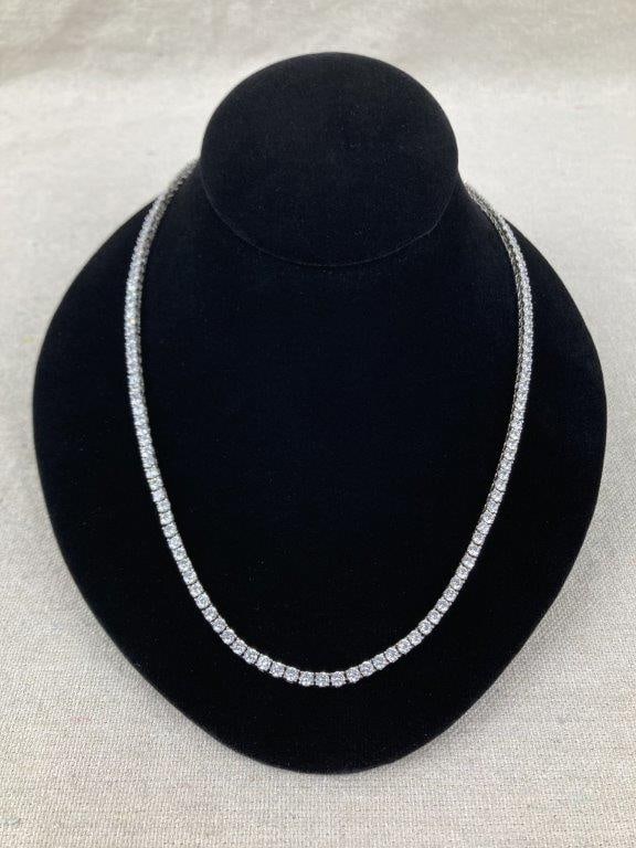 Silvertone Tennis Necklace (1 of 3)