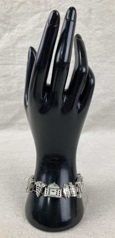 Silvertone Medical Nurse Slide Charm Bracelet - 2