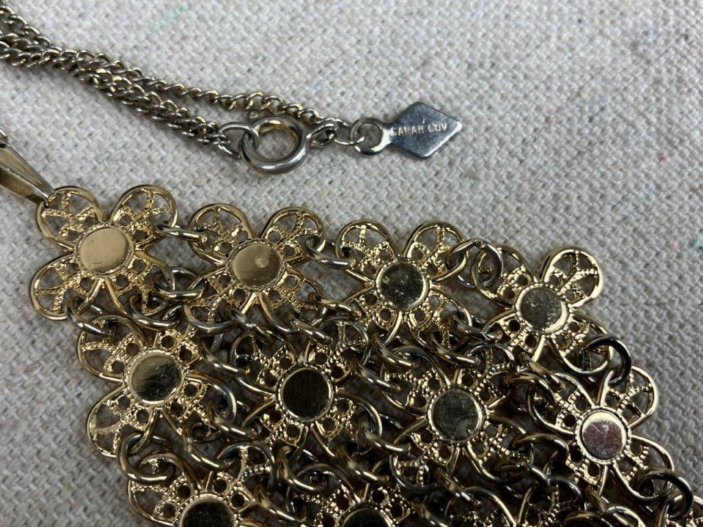 Five Goldtone Costume Jewelry Necklaces - 4