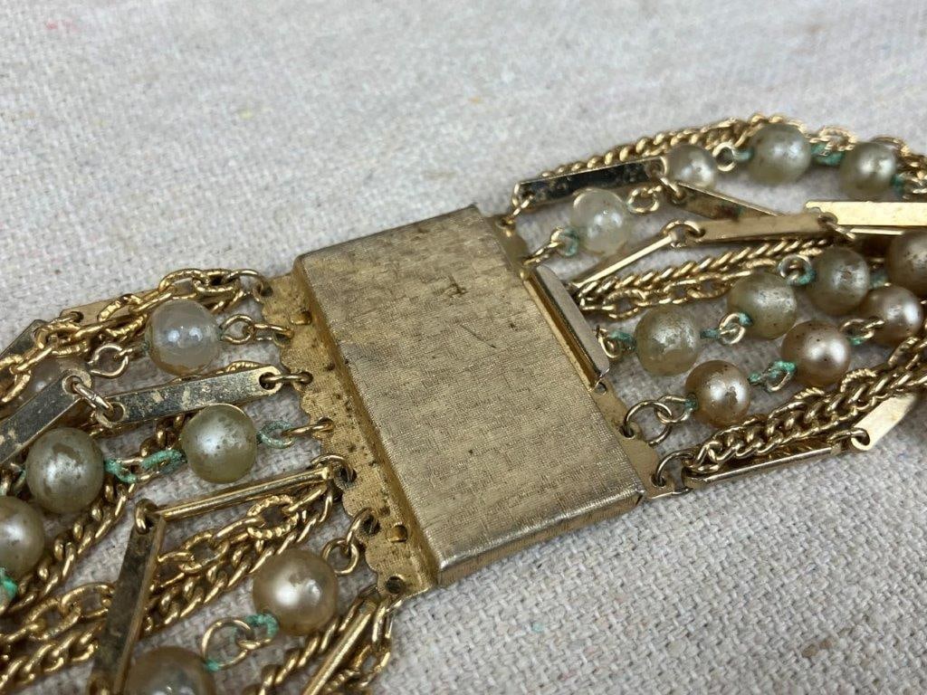 Five Goldtone Costume Jewelry Necklaces - 8