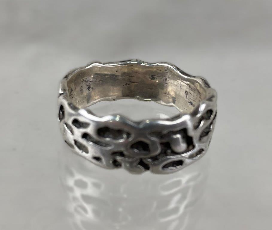 Artisan Sterling Silver Ring Pair - 4