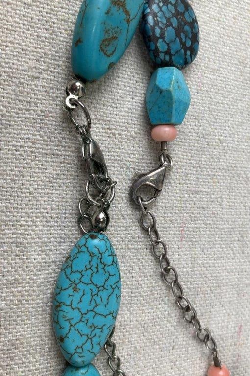 Turquoise-Toned Bead Necklace and Earring Assortment - 3