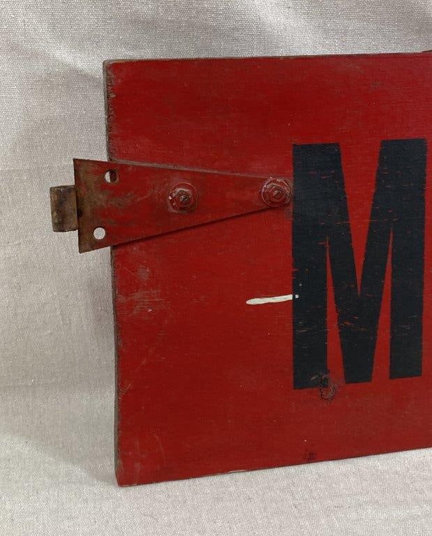 Antique Mule Auction Advertisement Sign - 2