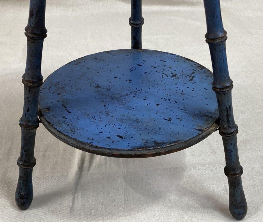 Blue Painted Two-Tiered Stand - 3