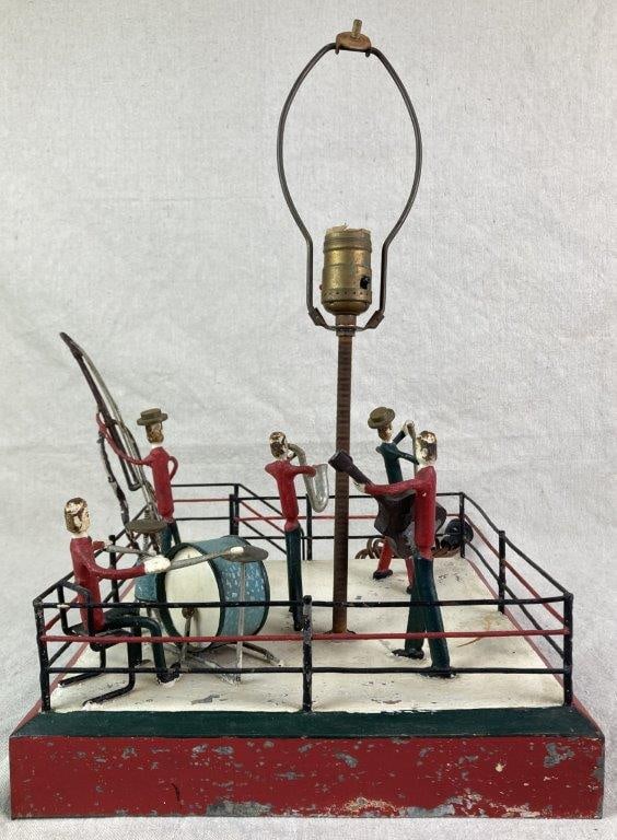 Folk Art Metal Musician Lamp - 7