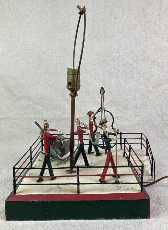 Folk Art Metal Musician Lamp - 8