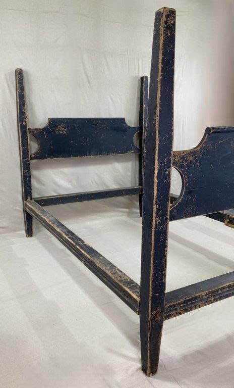 19th Century Blue Painted Country Bed - 2