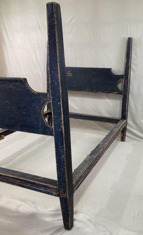 19th Century Blue Painted Country Bed - 4