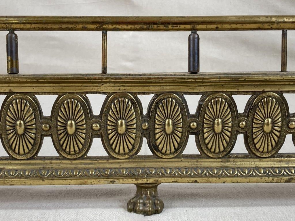 Neoclassical Style Brass Fireplace Fender - 2
