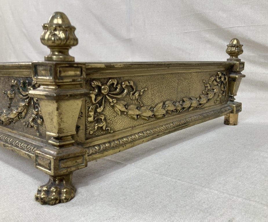 Neoclassical Style Brass Fireplace Fender - 6