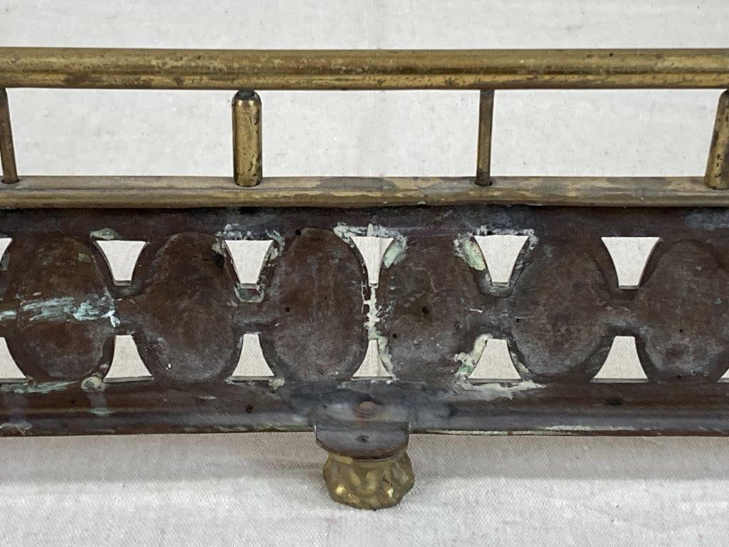 Neoclassical Style Brass Fireplace Fender - 8