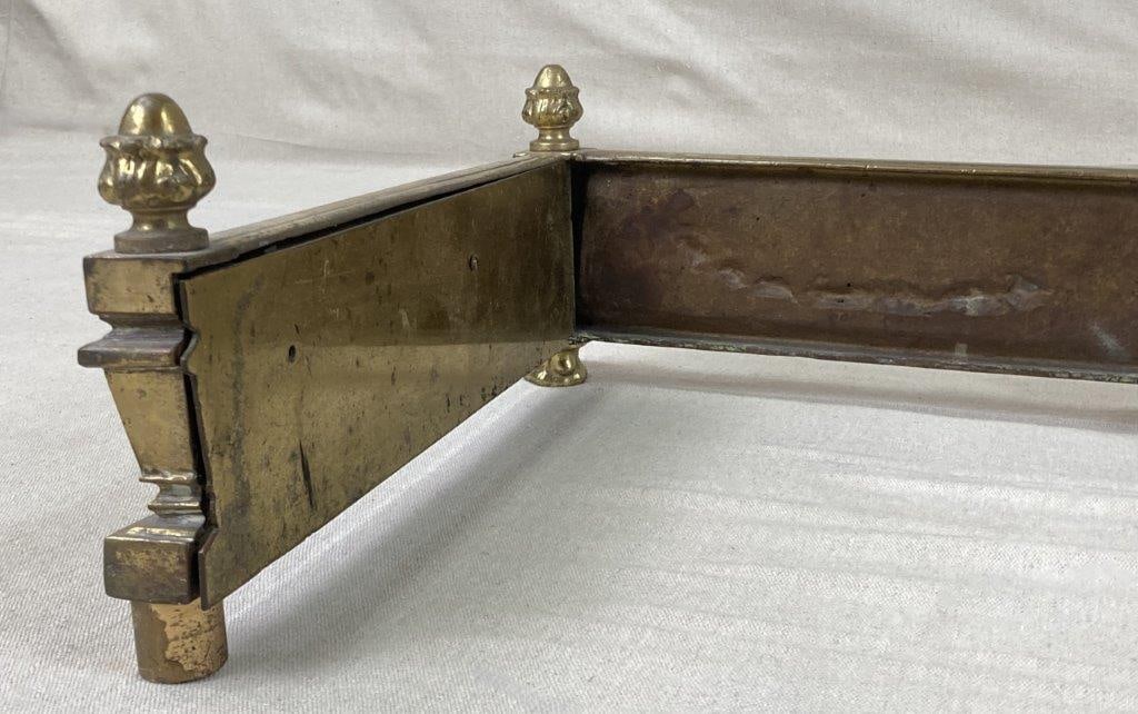Neoclassical Style Brass Fireplace Fender - 9