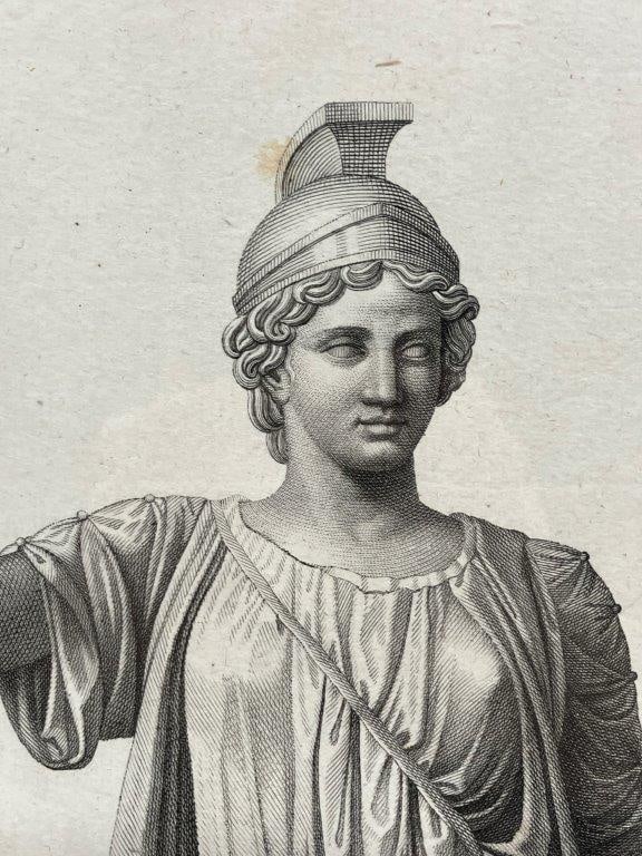 Pair of Pietro Fontana Classical Engravings of Minerva, 19th Century - 12