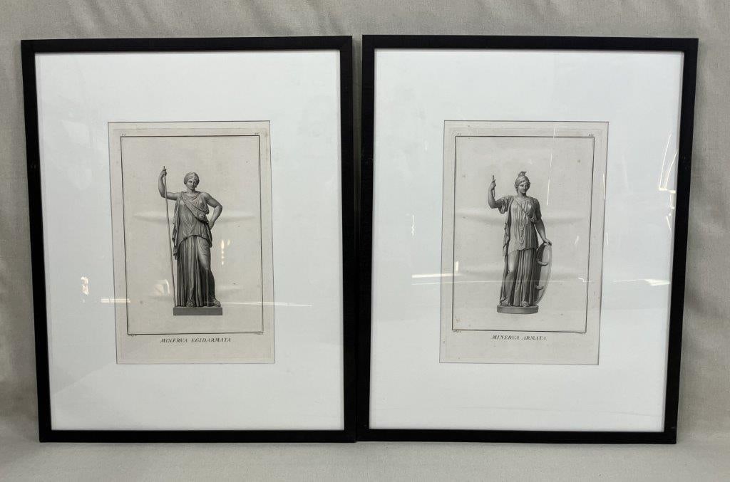 Pair of Pietro Fontana Classical Engravings of Minerva, 19th Century - 2