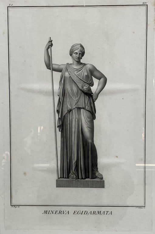 Pair of Pietro Fontana Classical Engravings of Minerva, 19th Century - 3