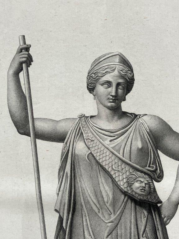 Pair of Pietro Fontana Classical Engravings of Minerva, 19th Century - 4