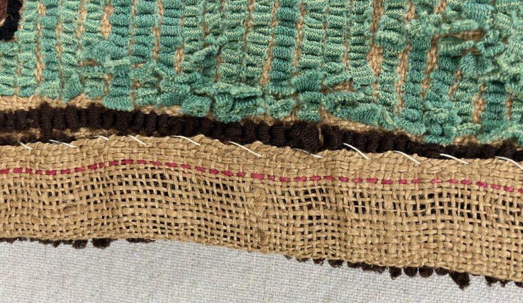 Antique Folk Art Hooked Hunting Dog Rug - 7