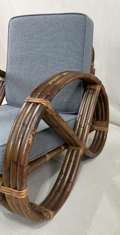 Mid Century Modern Rattan Pretzel Lounge Chair - 4