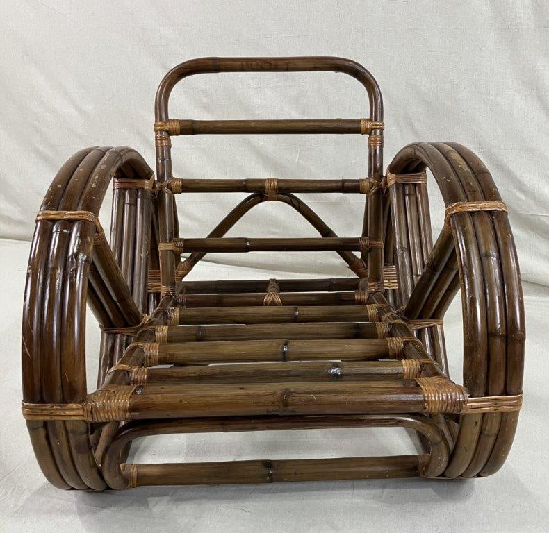 Mid Century Modern Rattan Pretzel Lounge Chair - 5