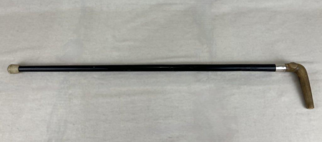 Antler and Sterling Cane - 3