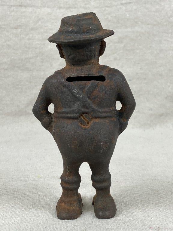 Cast Iron Farmer Still Bank - 5